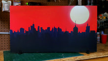Load image into Gallery viewer, "Red Night" City Skyline Silhouette 30" x 16" Backdrop